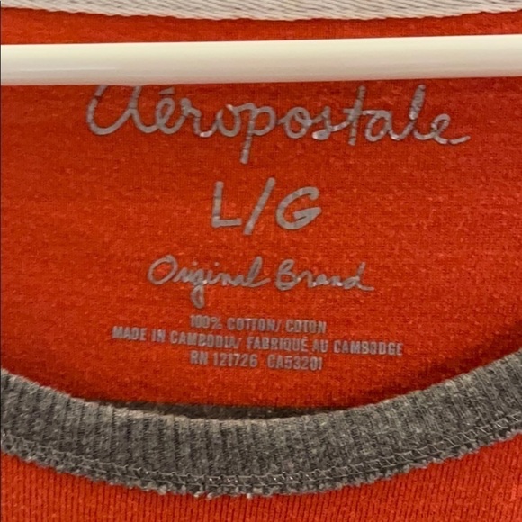 Aeropostale sweater Orange gray stripe scoop Sz L - Picture 4 of 5